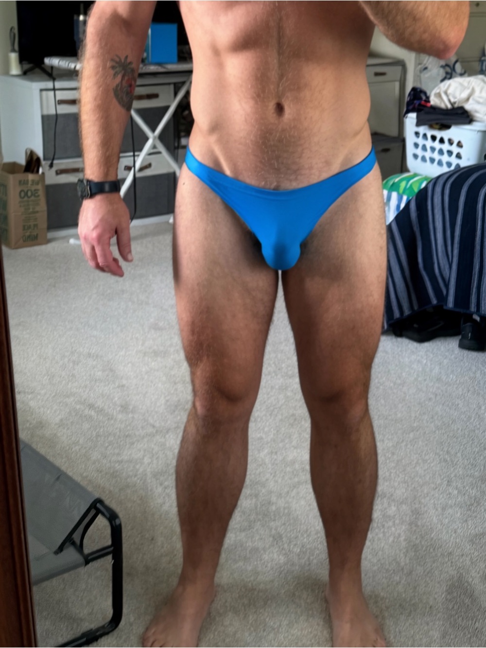 Men's Low-Rise Blue Thong New Without Tags XL - Picture 1 of 3